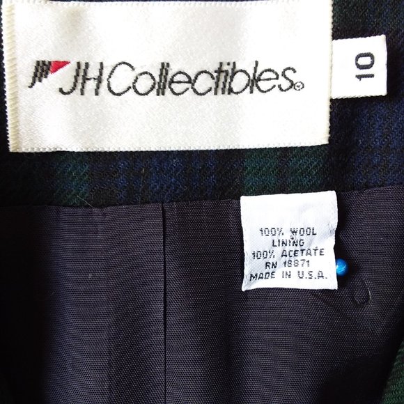 Vtg JH Collectibles 100% Wool Blazer Size 10 Tartan Plaid Velvet Collar USA - Picture 11 of 12
